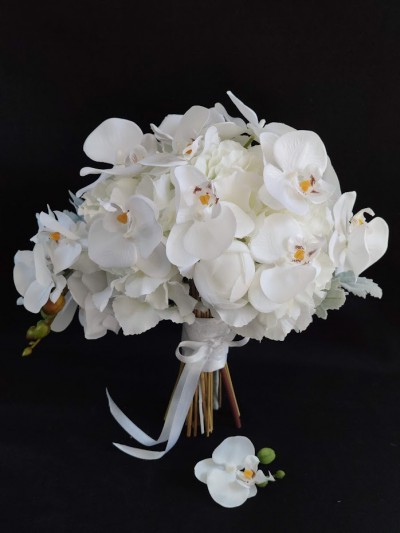 Beyaz Orkide Gelin Buketi